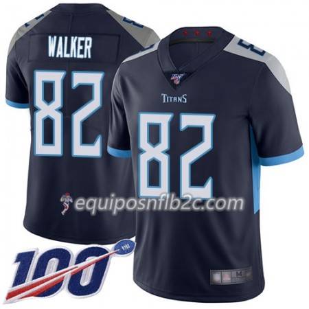 Camiseta Hombre NFL Tennessee Titans Delanie Walker 82 Nike Navy Azul 100th